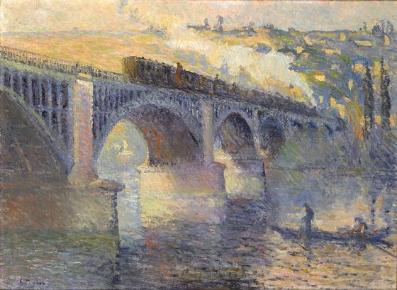 Robert Antoine Pinchon - Le Pont aux Anglais, soleil couchant (1905)